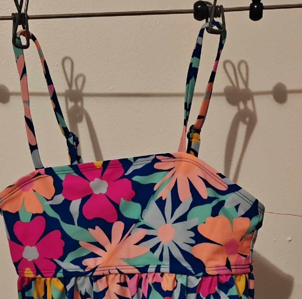 Cat & Jack Floral Kids Bikini - Blue, Pink, Orange